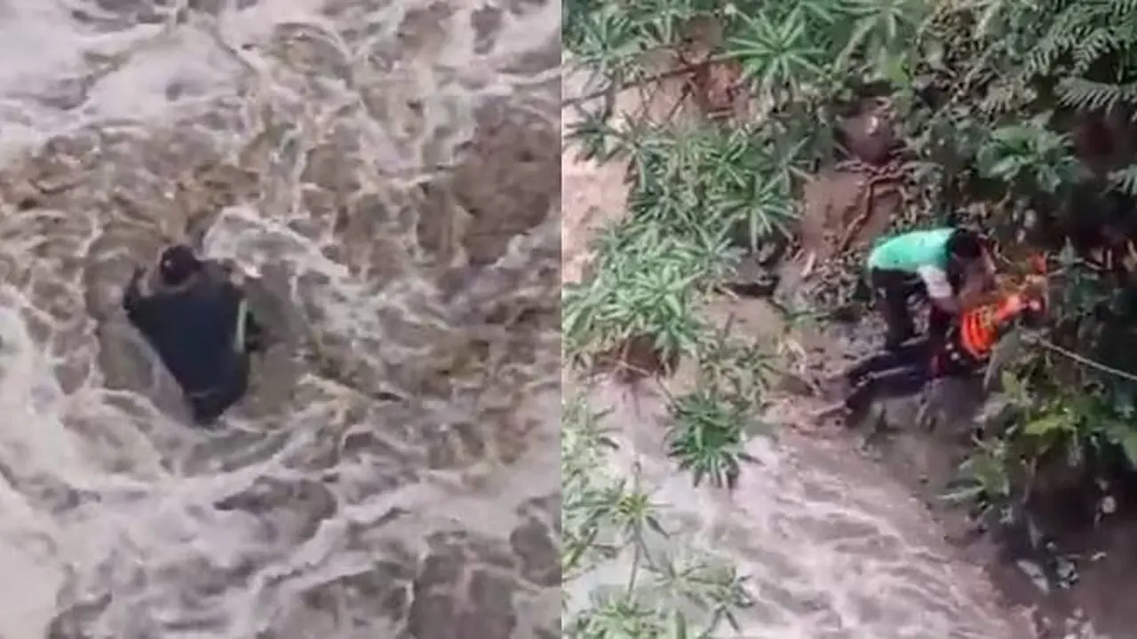 Viral Pemancing Terjebak di Sungai yang Banjir, Hanya Pegangan Batu Ini Masih Selamat
