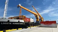 Kapal KM Logistik Nusantata 4 berangkat perdana dari Dermana Pelabuhan Patimban, Subang, Jawa Barat, Rabu (14/9/2022).