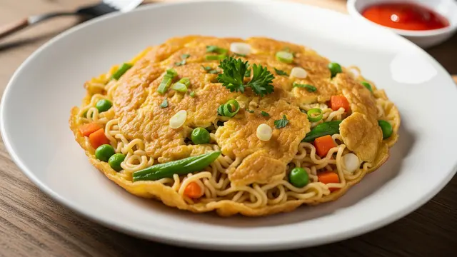 Resep Omelet Mie Telur Sayur Sederhana (Image by Gemini AI)