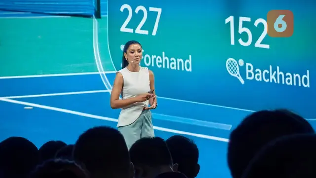Fanny Ghassani ungkap keunggulan Huawei Watch Fit 5 Series di Queen Sirikit National Convention Center, Bangkok, Thailand. Liputan6.com/Ady Anugrahadi