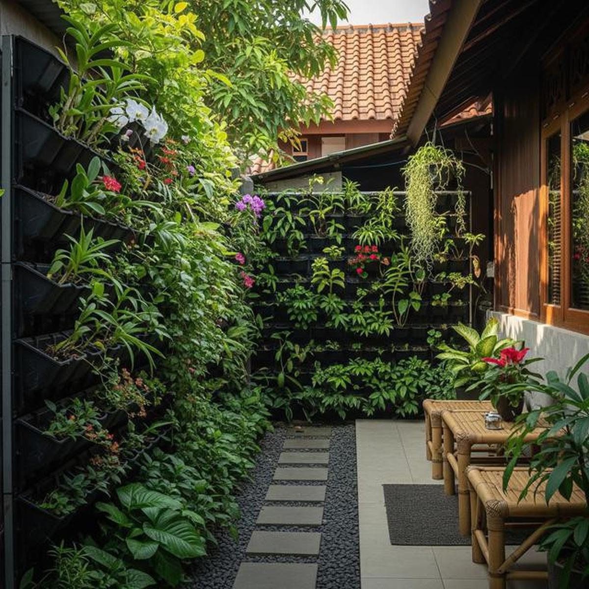 7 Model Kebun Vertikal Untuk Halaman Belakang Rumah Sempit Agar Terlihat Asri dan Nyaman