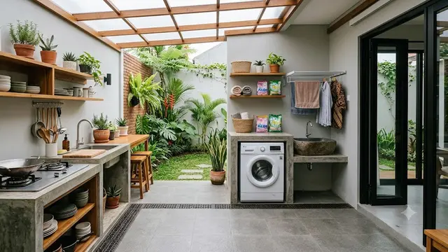 6 Inspirasi Dapur Terbuka Minimalis dengan Area Cuci yang Tidak Mudah Becek