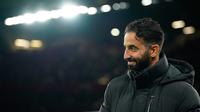 Pelatih anyar Manchester United, Ruben Amorim meraih kemenangan perdana saat menundukkan Bodo/Glimt. MU memetik kemenangan 3-2 dalam duel Liga Europa kali ini. (AP Photo/Dave Thompson)