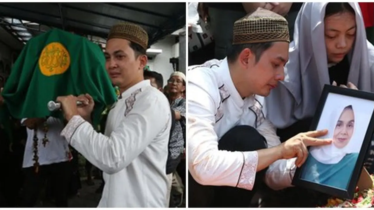 7 Momen Haru Pemakaman Ibunda Kiki Farrel, Diiringi Tangisan Keluarga