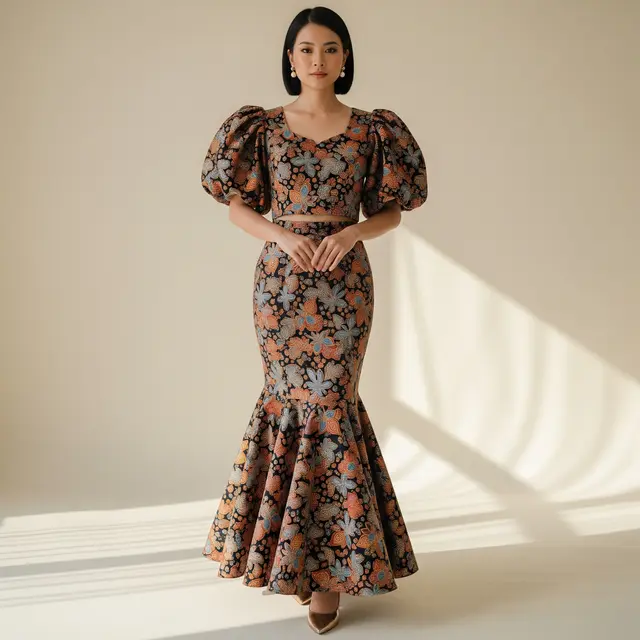 9 Baju Batik Wanita Lengan Puff Glamor, Tren Fashion Memukau