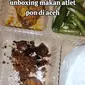 Nasi kotak atlet&nbsp;PON Aceh-Sumut 2024. (dok. tangkapan layar video TikTok @hadi_hfc/https://www.tiktok.com/@hadi_hfc/video/7412272859302595845)