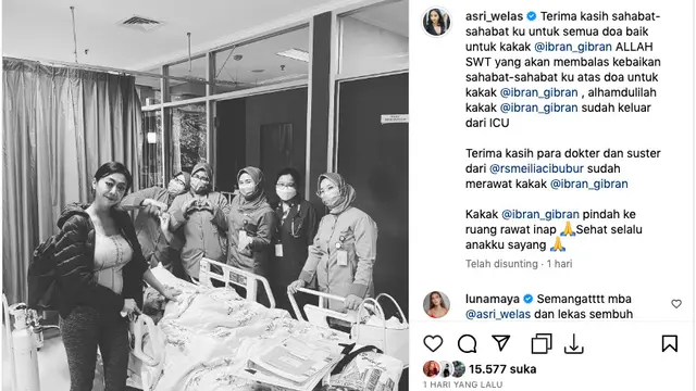 Asri Welas Bersyukur Putranya Sudah Keluar dari ICU Setelah Sempat Kejang Panjang Hingga Tak Sadarkan Diri, Berharap Bisa Cepat Sekolah Lagi