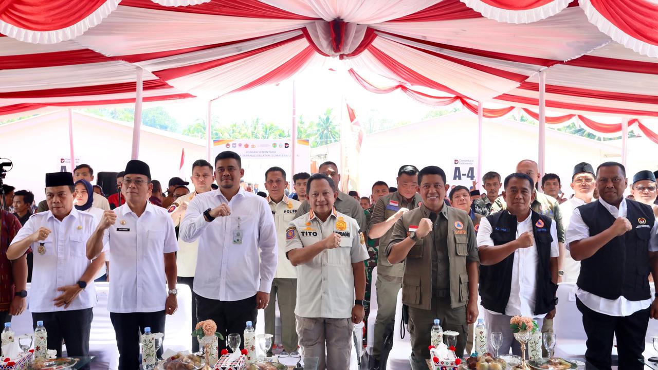 Satgas PRR Resmikan Huntara di Tapanuli Selatan dan Tujuh Kabupaten Lain Secara Serempak