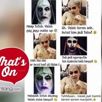 Syahrini takut sama Valak? Begini cara Syahrini dandanin Valak biar gak terlihat seram. 