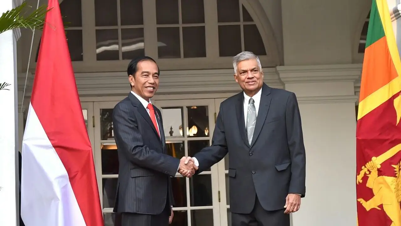 Presiden RI Joko Widodo bersama dengan Perdana Menteri Sri Lanka Ranil Wickremesinghe di Colombo (25/1/2018) (sumber: Sekretariat Presiden RI)