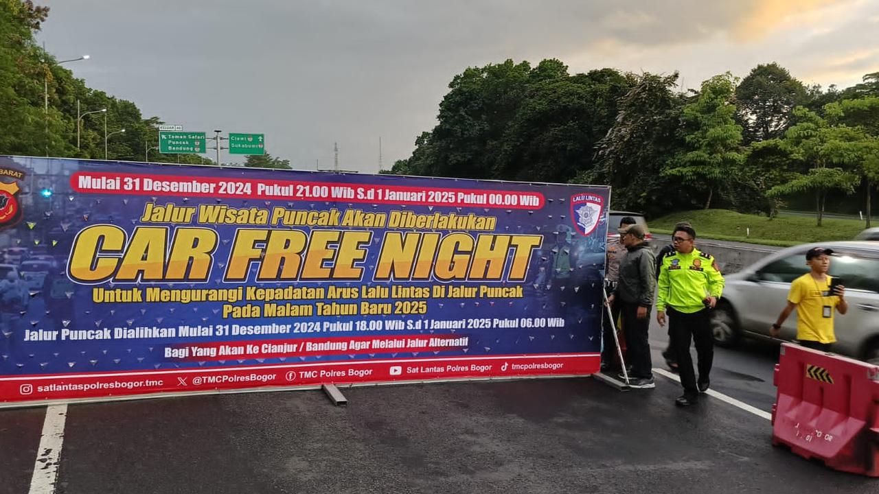 Car Free Night Mulai Diterapkan di Jalur Puncak Sampai Pukul 02.30 Wib, Ini Jalur Alternatif Menuju Cianjur