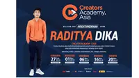 Raditya Dika bakal memberikan tips bagi kids zaman now untuk menjadi konten kreator kekinian di 5 kota besar di Indonesia. (Foto: Creator Academy Asia)