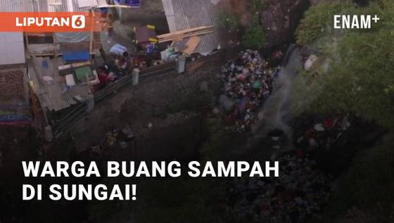 VIDEO: Miris, Warga Buang Sampah Sembarangan Hingga Menggunung di Aliran Sungai!