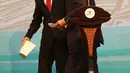 Presiden RI Joko Widodo dan PM Australia Malcom Turnbull usai memberikan keterangan pers terkait hasil KTT IORA 2017 di JCC, Jakarta, Selasa (7/3). (Liputan6.com/Angga Yuniar)