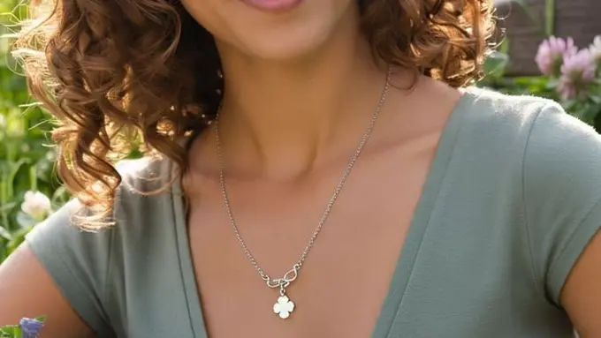 Ilustrasi Model Kalung Emas Daun Semanggi (Sumber Gambar: Meta AI)