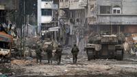 Sebelumnya, Hamas menyerang Israel pada 7 Oktober lalu dan menewaskan 1.200 orang di Israel serta membawa 240 orang sandera ke Jalur Gaza. (AP Photo/Victor R. Caivano)
