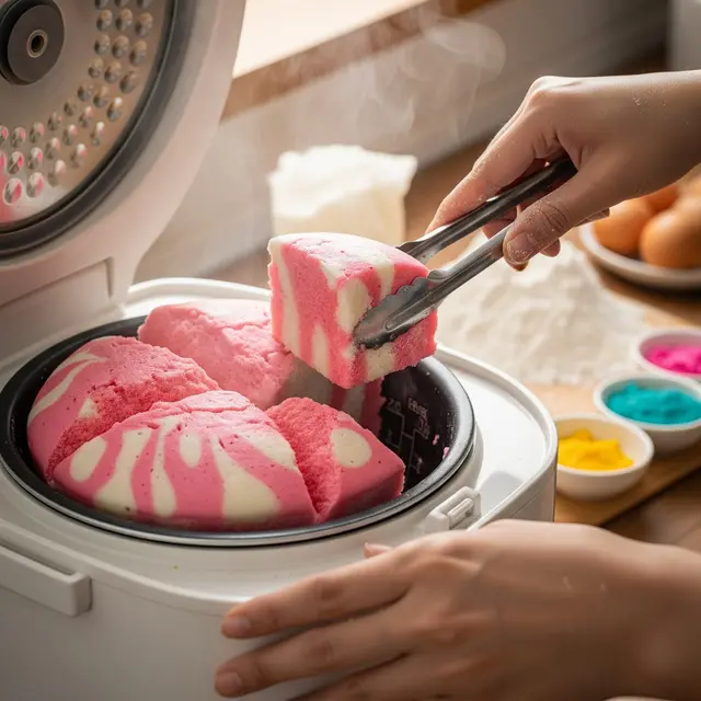 Membuat Bolu Kukus Lembut dengan Magic Com (Gemini AI)