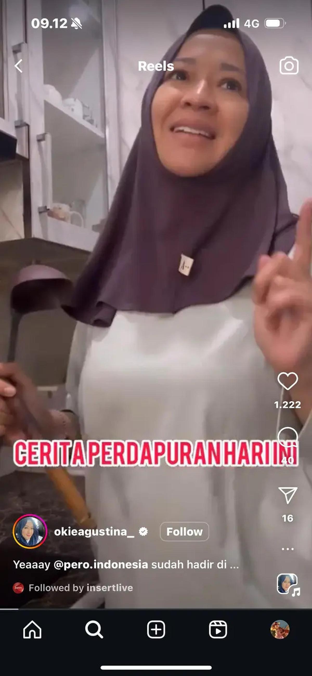Potret Dapur Okie Agustina yang Elegan, Model Modern Bermotif Marmer