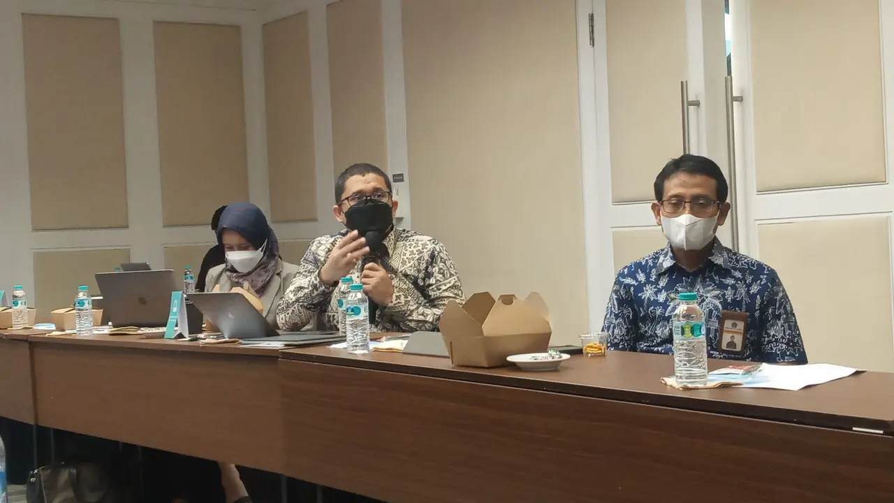 Kepala Badang Kebijakan Fiskal Kementerian Keuangan Febrio Nathan Kacaribu dalam sosialisasi presidensi G20, di Jakarta, Kamis (3/2/2022).