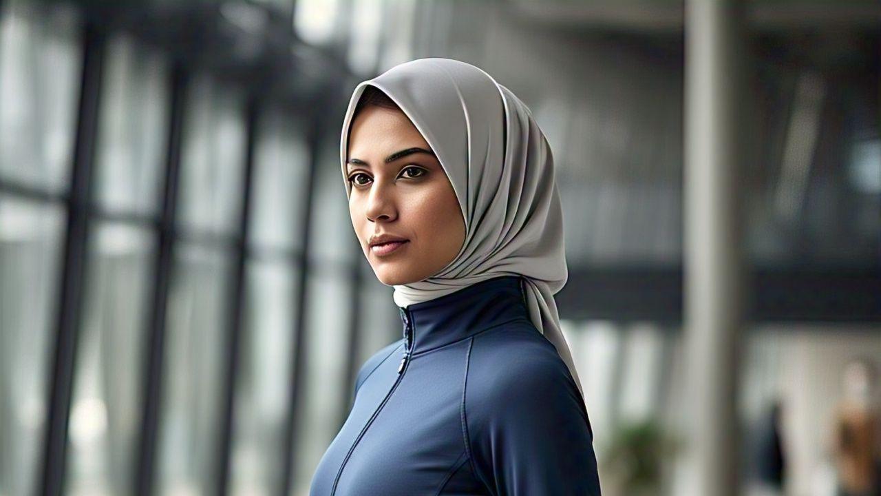 High Neck Jacket dan Rok Celana Olahraga