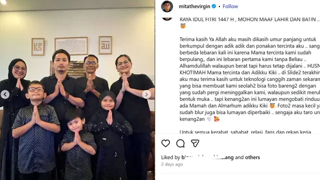 Unggahan Mita The Virgin. ((sumber: Instagram/mitathevirgin))