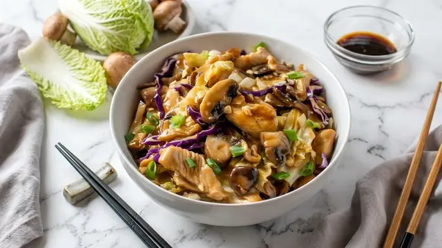 Moo Shu Ayam dengan Jamur Kuping