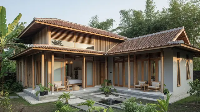 Model Rumah Sederhana Nuansa Japandi Cocok untuk Udara Panas/Gemini AI