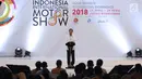 Presiden RI, Joko Widodo memberi sambutan pembuka Indonesia International Motor Show 2018 di JIExpo, Jakarta, Kamis (19/4). Pihak promotor menargetkan 525.000 pengunjung akan datang ke IIMS 2018. (Liputan6.com/Helmi Fithriansyah)