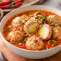 Resep Bakso Telur Kuah Pedas (Foto: AI Generated)