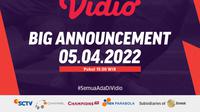 Vidio Membuat Grand Announcement dan Siap Memberikan Kejutan Pecinta Sepak Bola Indonesia. (Sumber : dok. vidio.com)