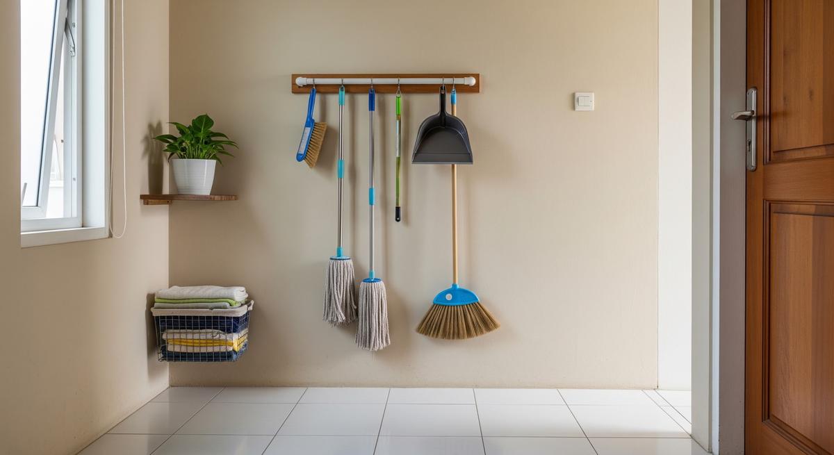 Cara Membuat Tempat Alat Pel yang Praktis (AI Generated)