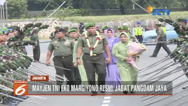 Mayjen TNI Eko Margiyono resmi jabat pangdam jaya ganikan Mayjen TNI Joni Supriyanto.