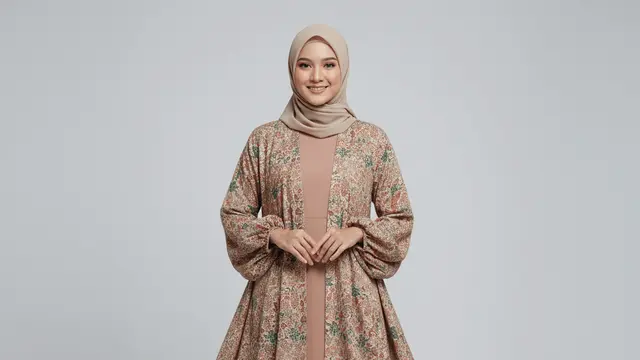Model Gamis Batik Hijab Modern Model Cardy by Gemini