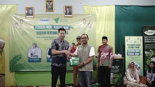 Donasi suplemen yang bermanfaat untuk memperbaiki sistem imun diberikan kepada para dhuafa dan anak yatim.