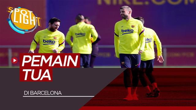 Berita video spotlight kali ini akan membahas siapa saja pemain tua yang ada di skuad Barcelona musim ini, ada Gerard Pique dan Lionel Messi.