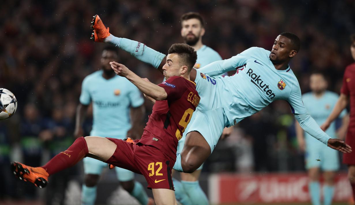 FOTO Barcelona Tak Berdaya Dibantai AS Roma Bola Liputan6com