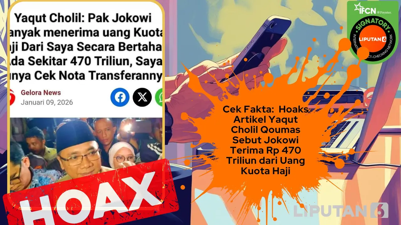 Cek fakta artikel Yaqut Cholil Qoumas sebut Jokowi terima uang kuota haji Rp 470 triliun