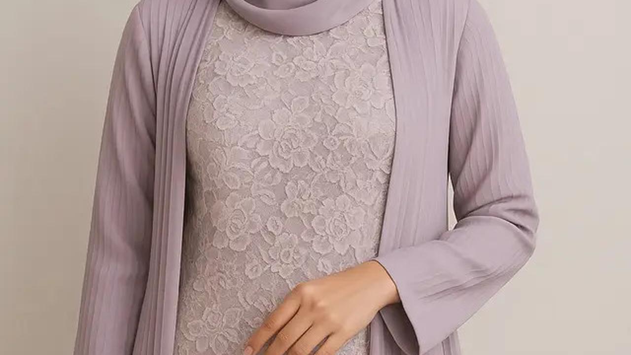 7 Model Tunik Brokat Kombinasi Outer Panjang Kekinian 2025