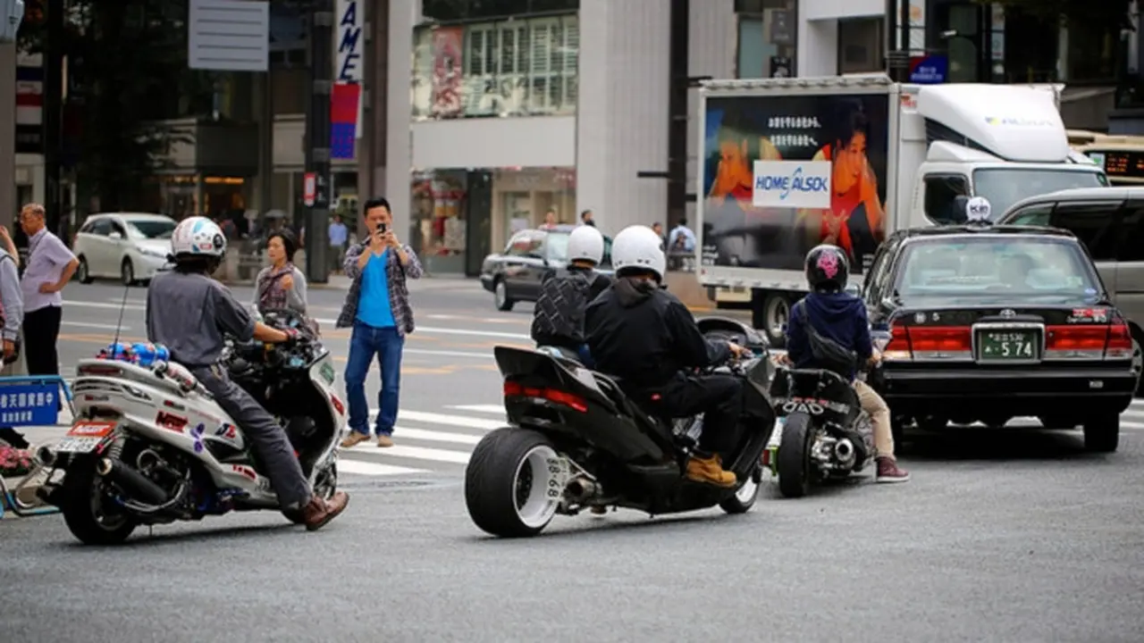 Pengendara motor di Jepang