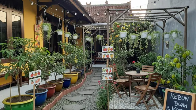 5 Inspirasi Kebun Buah Mini Depan Rumah ala Taman Kafe Rumahan untuk Lahan Sempit