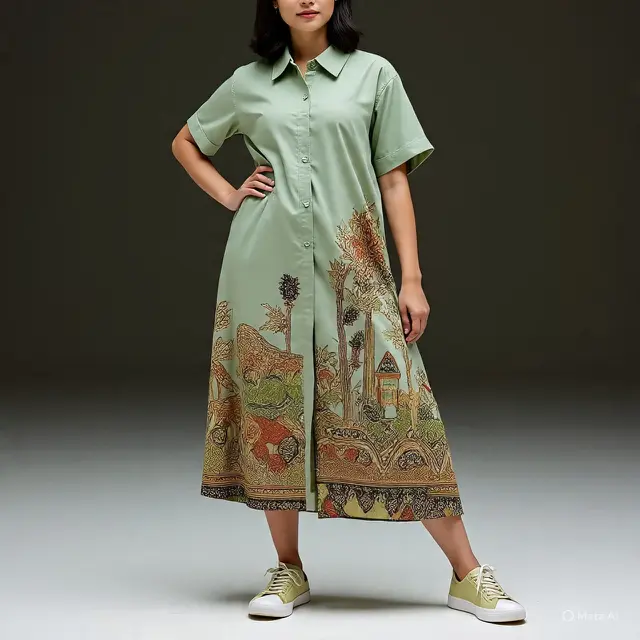 Shirt Dress Batik. (Liputan6.com/MetaAI)