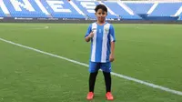 Tristan Alif Naufal saat berada di stadion akademi klub La Liga, CD Leganes. (Bola.com/Dok. Pribadi/Tristan Alif)