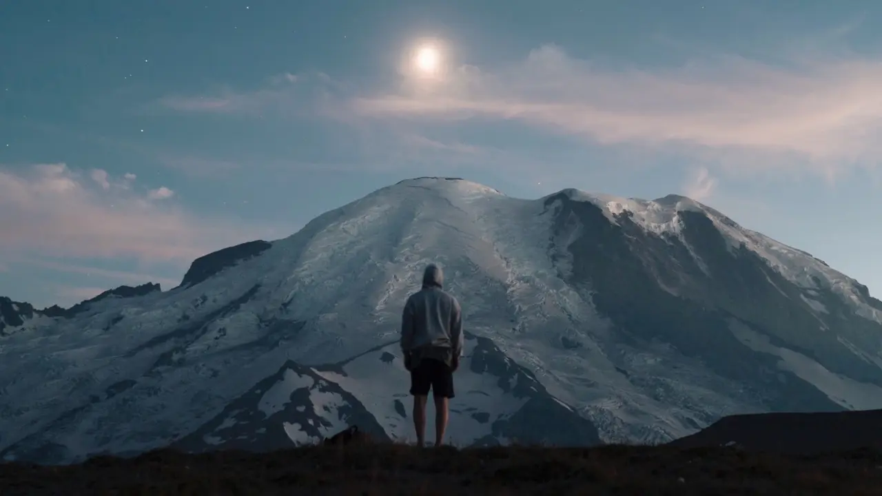 Ilustrasi gunung, diri sendiri, merenung