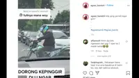 Seperti dilansir akun Instagram @agoez_bandz4, Kamis (10/9/2020), terlihat seorang pengendara motor trail kesulitan mengontrol tarikan gas kendaraannya.