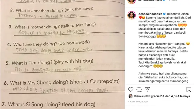 Denada Pamerkan Tulisan Tangan Aisha, Warganet Gemas Karena Tulisan Ini
