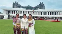 Mawar de Jongh, Novia Bahmid, dan Olivia Pardede di Ibu Kota Nusantara (IKN) mengisi acara HUT ke-79 RI. (Dok: IG @noviabahmid)