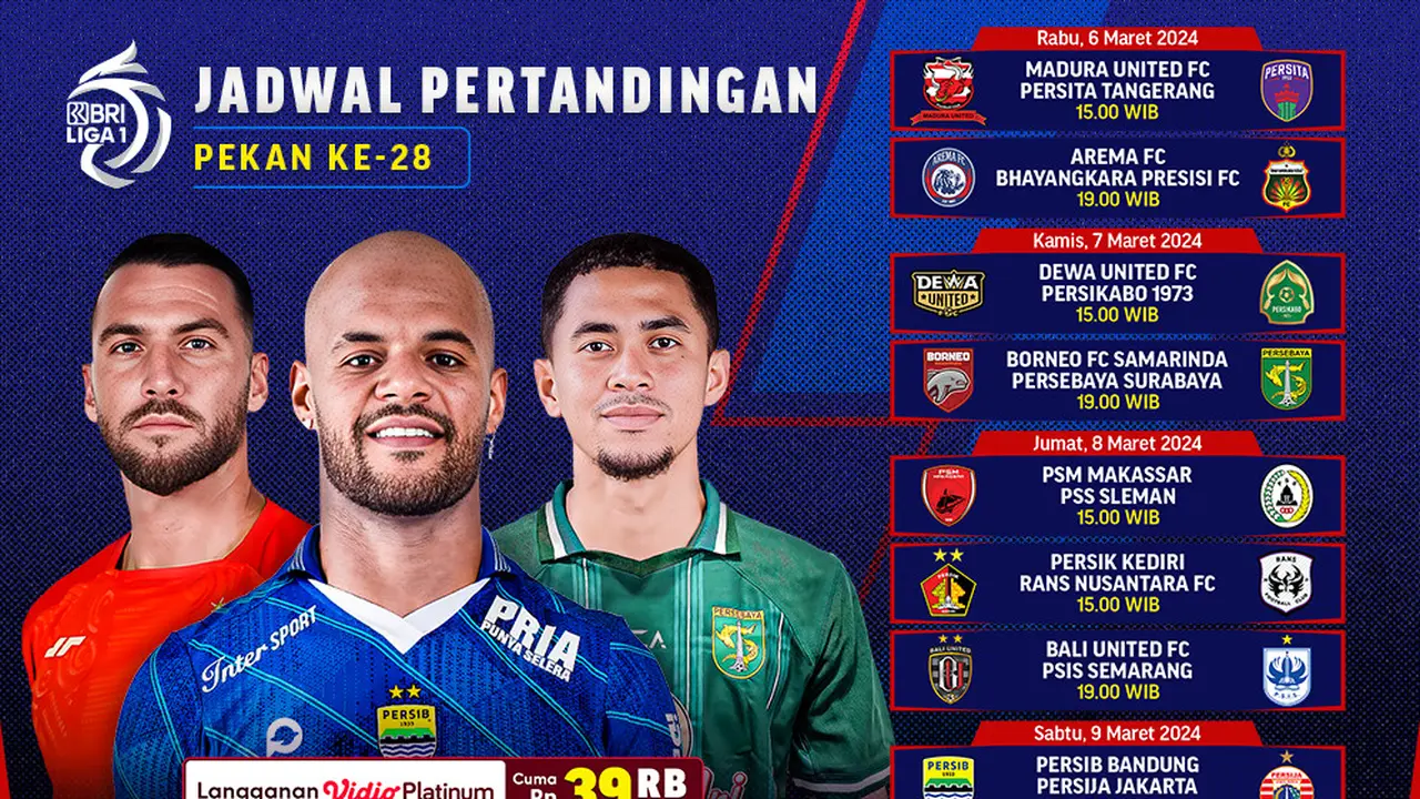 Jadwal BRI Liga 1 Pekan ke-28