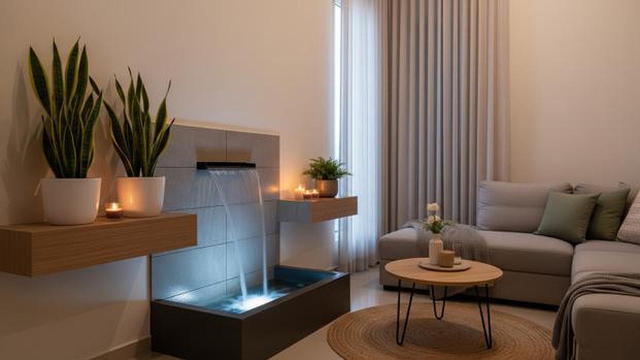 8 Ide Ruang Tamu Kecil dengan Air Terjun Mini Indoor yang Menenangkan, Bikin Suasana Rumah Lebih Adem dan Elegan