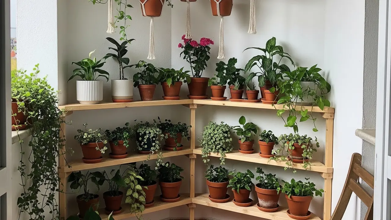 Desain Teras Sempit 2x2 Meter Jadi Kebun Mini Pakai Pot Bertingkat