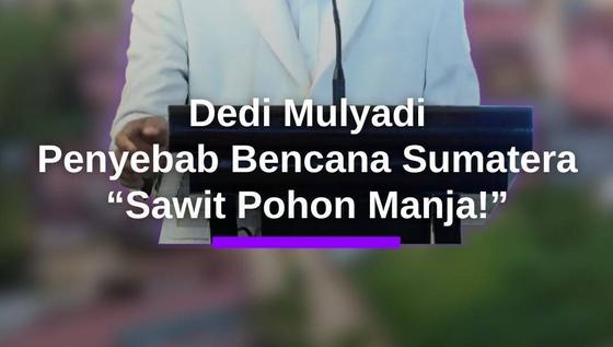 Menohok Dedi Mulyadi Sindir Penyebab Bencana Banjir Sumatera: Penuh Sawit, Pohon Manja!